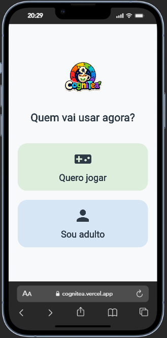 Tela inicial do Cognitea