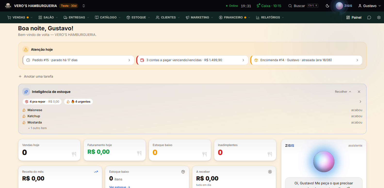Painel do GlasiZS