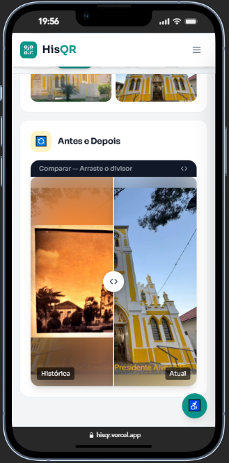 Galeria antes e depois no HisQR