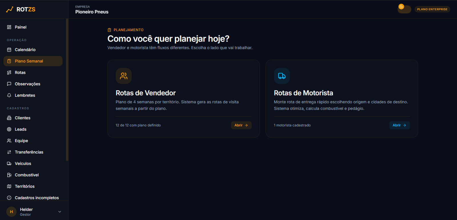 Plano semanal do RotZS