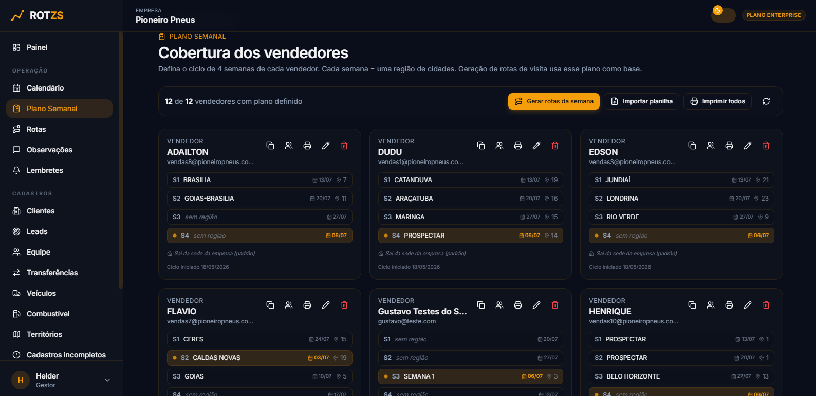 Plano de vendedores do RotZS